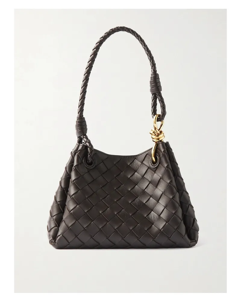 Bottega Veneta Parachute Small Intrecciato Leather Shoulder Bag - Brown Brown