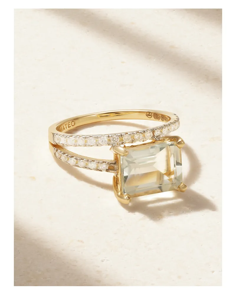 MATEO Point Of Focus Ring Aus 14 Karat Gold Mit Amethyst Und Diamanten Gold