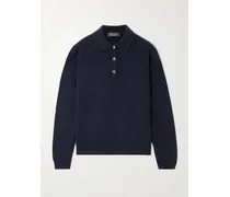 Pullover Aus Kaschmir Mit Polokragen - Blau