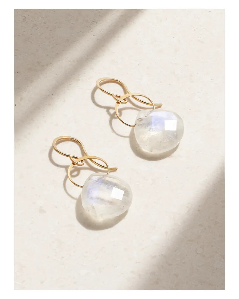Melissa Joy Manning Ohrringe Aus 14 karat Gold Mit Mondsteinen Gold