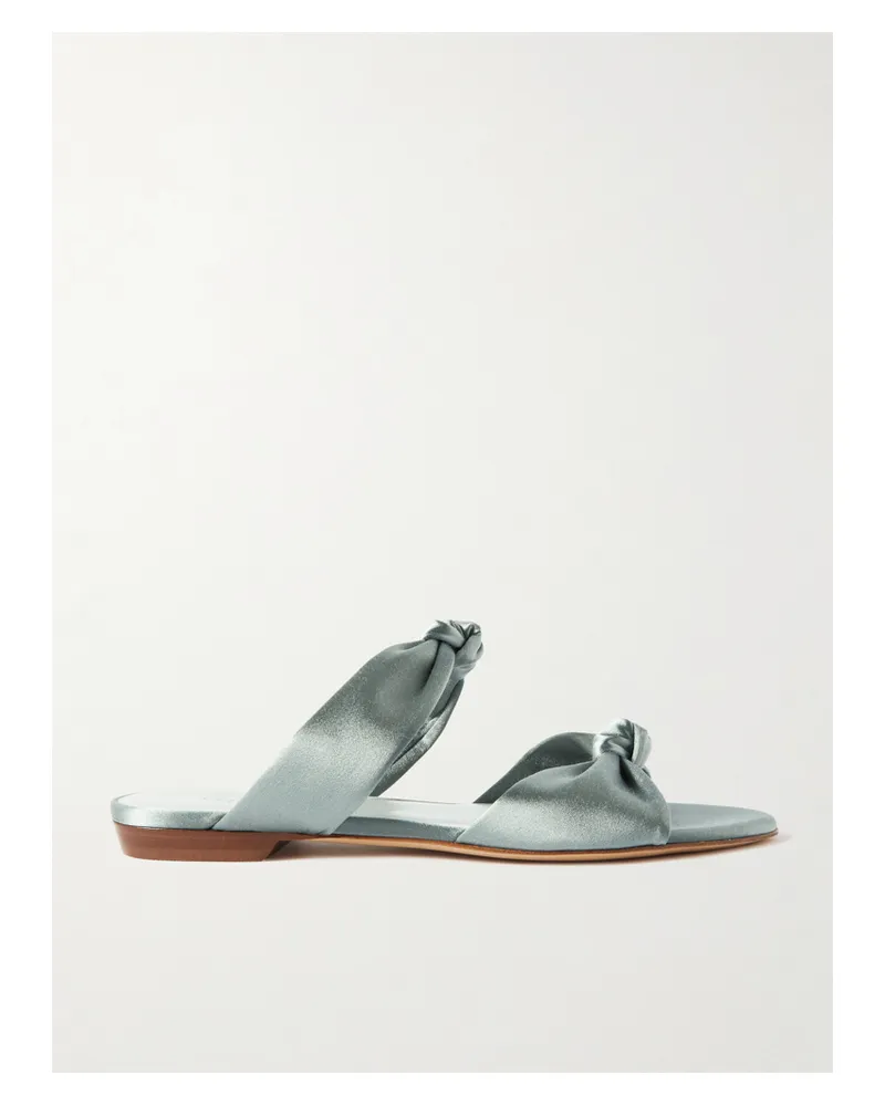 Le Monde Béryl Knot Flat Sandalen Aus Satin - Silber Silber