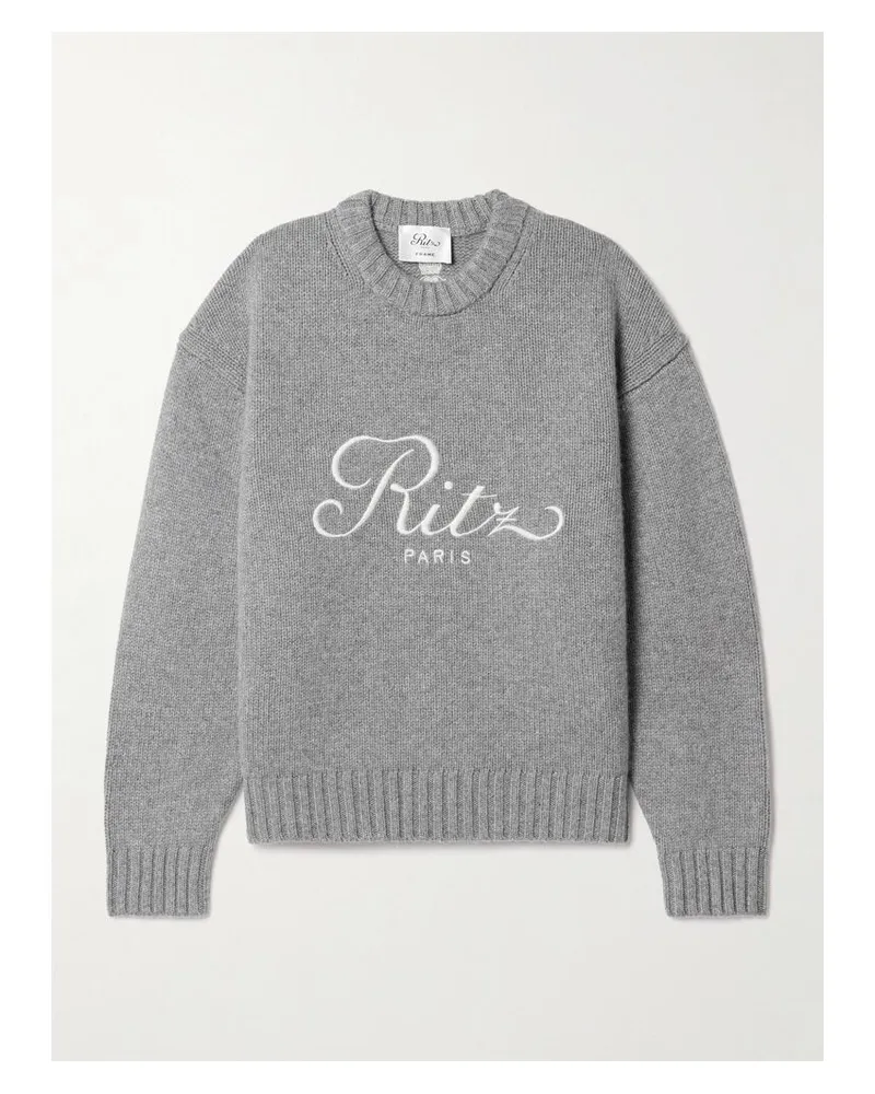 Frame Denim Ritz Paris Kaschmirpullover Mit Stickerei - Grau Grau