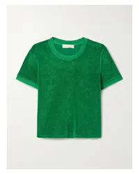 Suzie Kondi Capri T-shirt aus Frottee aus einer Baumwollmischung Grün