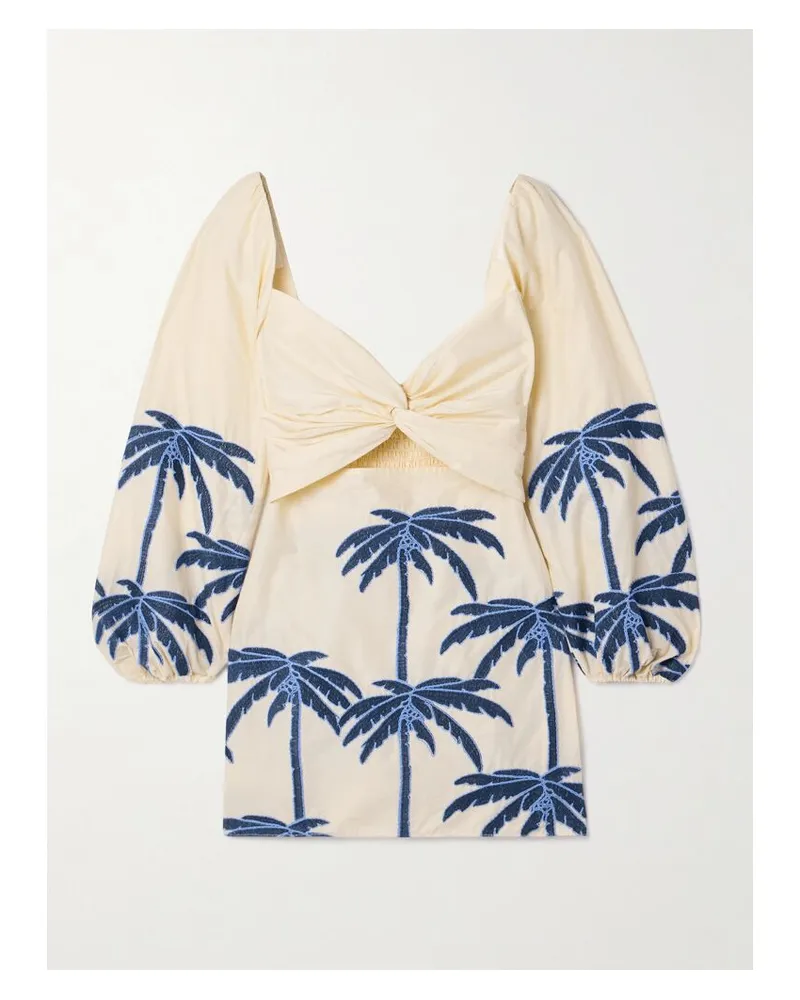 Johanna Ortiz The Power Of The Sea Minikleid Aus Voile Aus Einer Baumwollmischung Mit Cut-out - Ecru Ecru
