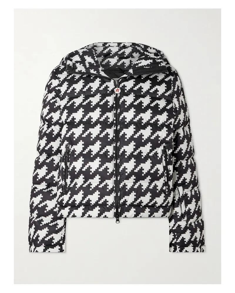 Perfect Moment Polar Flare Gesteppte Skijacke Mit Hahnentrittmuster Und Daunenfüllung - Schwarz Schwarz