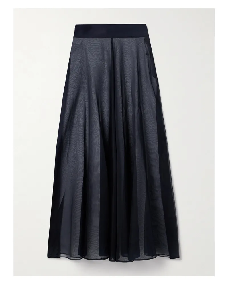 Esse Studios Aire Maxirock Aus Seidenorganza Mit Satinbesatz - Blau Blau
