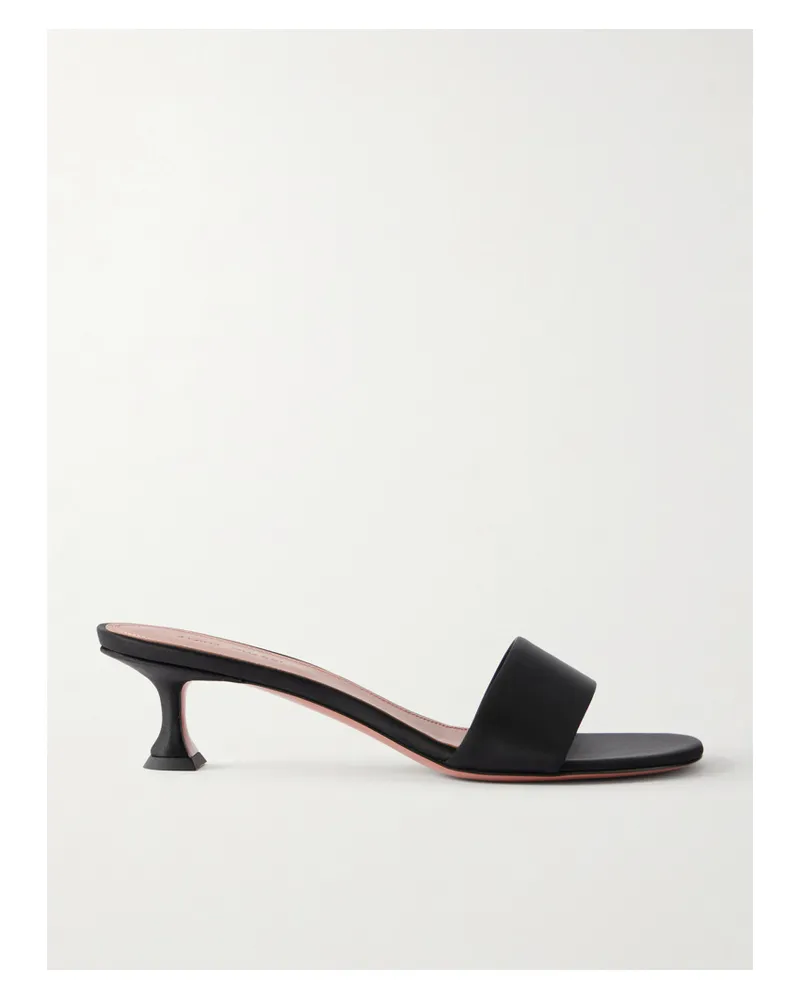 Amina Muaddi Andreea 45 Satin Mules - Black Black