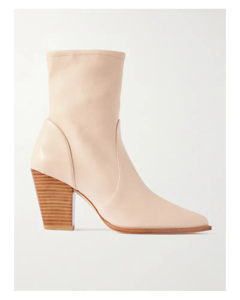 Stuart Weitzman Jolene Ankle Boots Aus Leder - Elfenbein Elfenbein