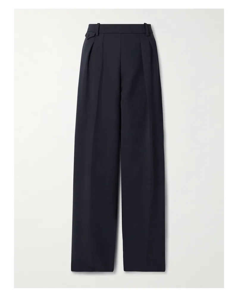 KHAITE Dugan Hose Mit Schmal Zulaufendem Bein Aus Crêpe Mit Falten - Blau Blau