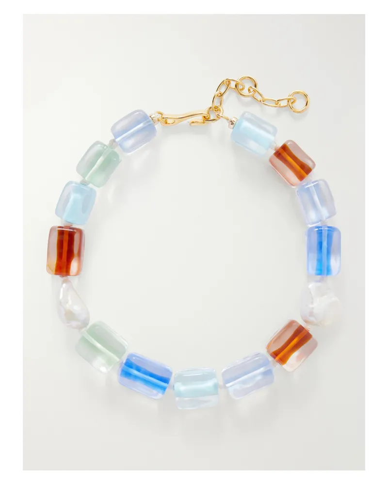 Lizzie Fortunato Delphine Gold-tone, Pearl And Glass Beaded Necklace - Multi Multi