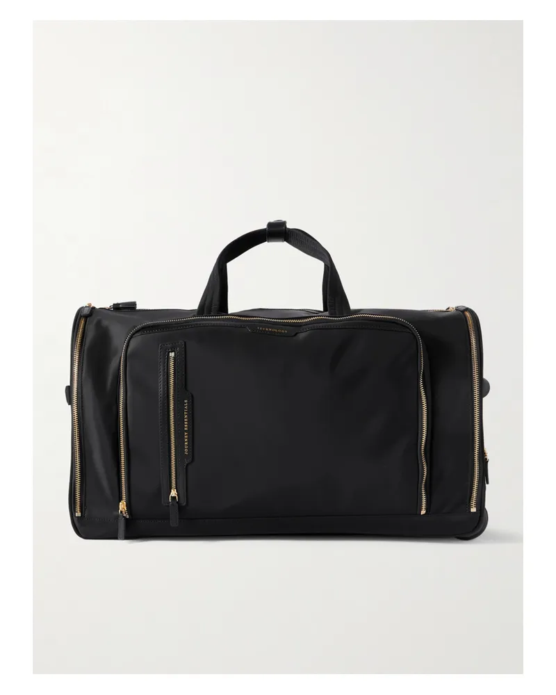 Anya Hindmarch 72 Hour Leather-trimmed Econyl® Weekend Bag - Black Black