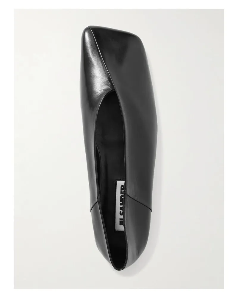 Jil Sander Asymmetrische Flache Schuhe Aus Leder - Schwarz Schwarz