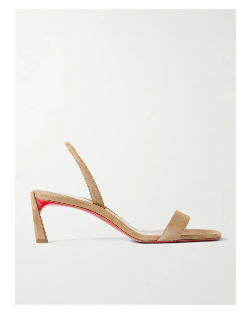 Christian Louboutin O Condora 55 Slingback-sandalen Aus Veloursleder - Neutral Neutral