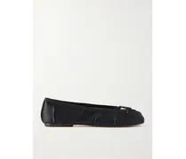 Tabi Split-toe Satin Ballet Flats - Black