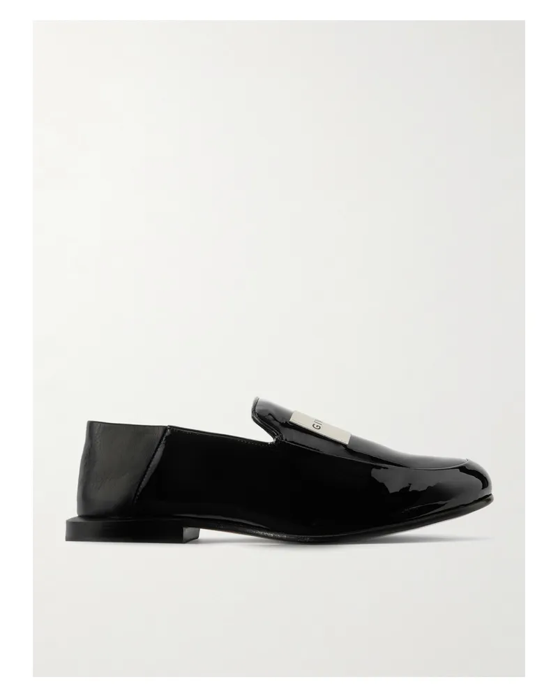 Givenchy Loafers Aus Lackleder Mit Applikation Und Einklappbarer Fersenpartie - Schwarz Schwarz