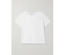 Adine Cropped Organic Cotton-jersey T-shirt - White