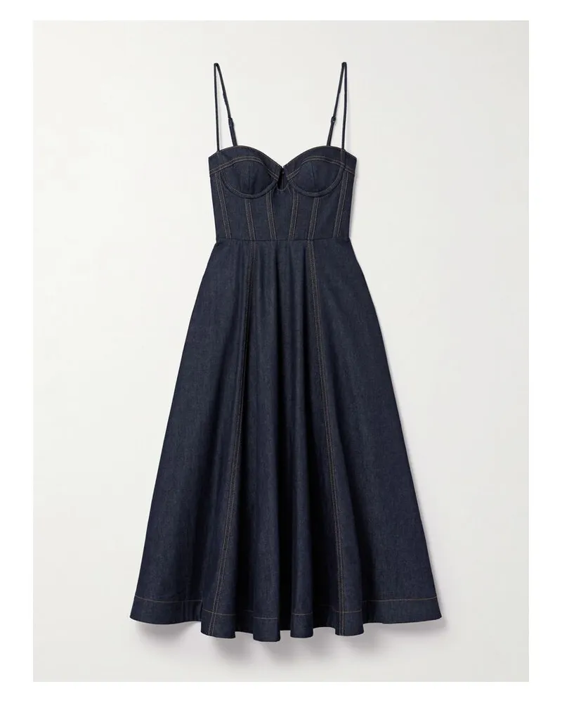 Zimmermann Crush Midi-jeanskleid - Blau Blau