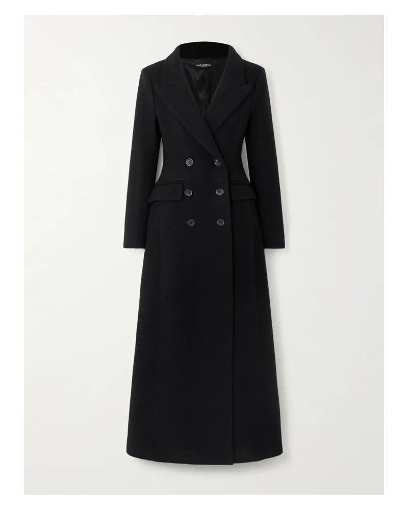 Dolce & Gabbana Doppelreihiger Wollmantel - Schwarz Schwarz