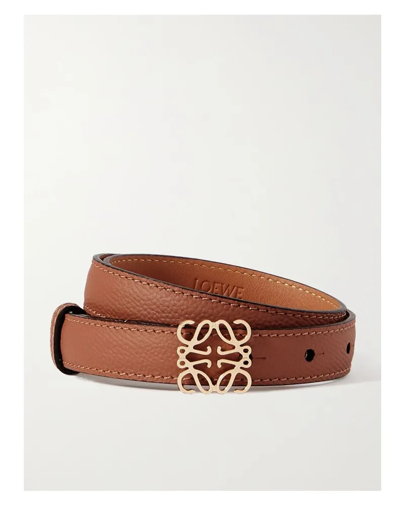 Loewe Anagram Taillengürtel Aus Strukturiertem Leder - Braun Braun