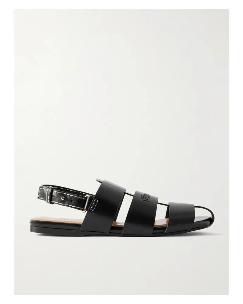 J.W.Anderson Sandalen Aus Leder Mit Logoprägung - Schwarz Schwarz