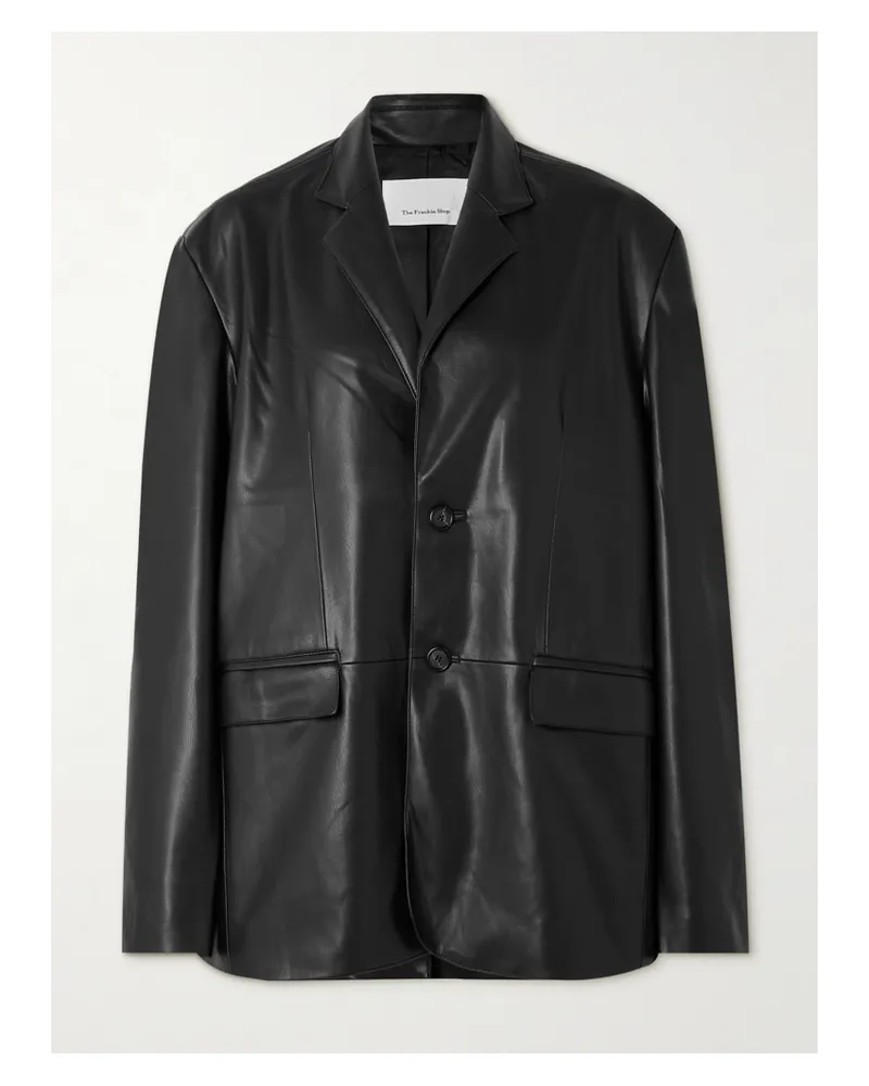 FRANKIE Shop Olympia Blazer Aus Kunstleder - Schwarz Schwarz