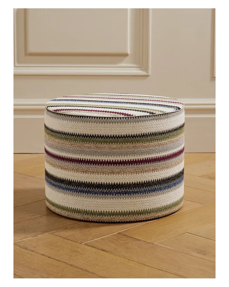 Missoni Pouf Aus Gestreiftem Jacquard-strick - Mehrfarbig Mehrfarbig
