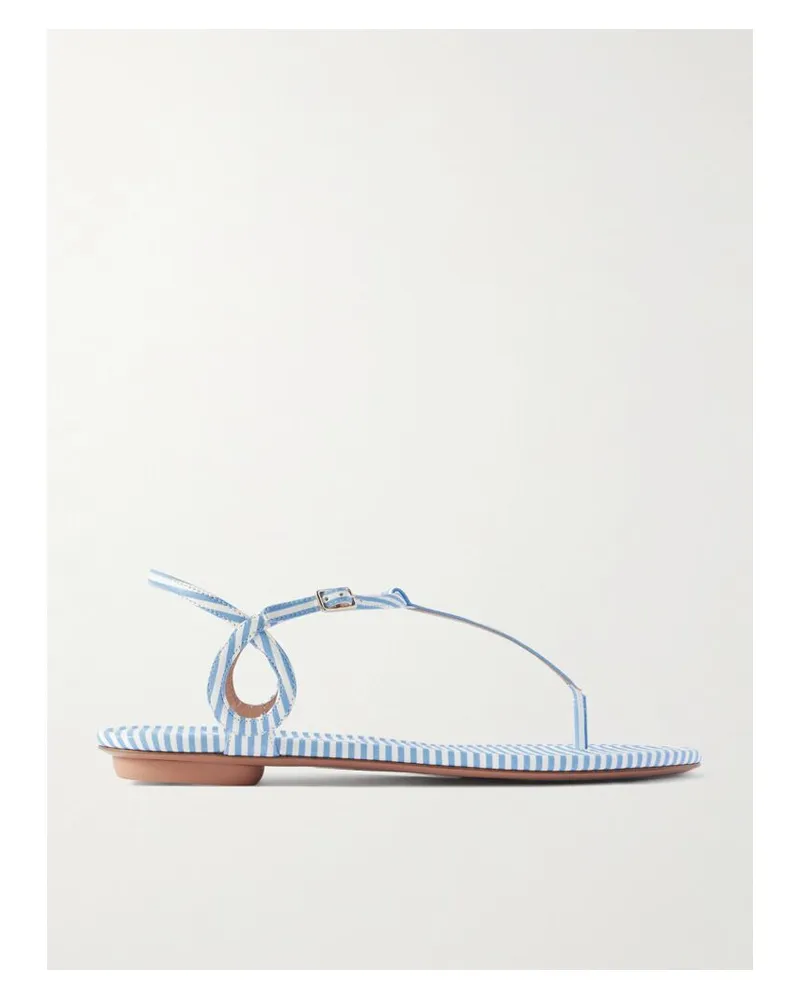 Aquazzura Almost Bare Sandalen Aus Gestreiftem Leder - Blau Blau