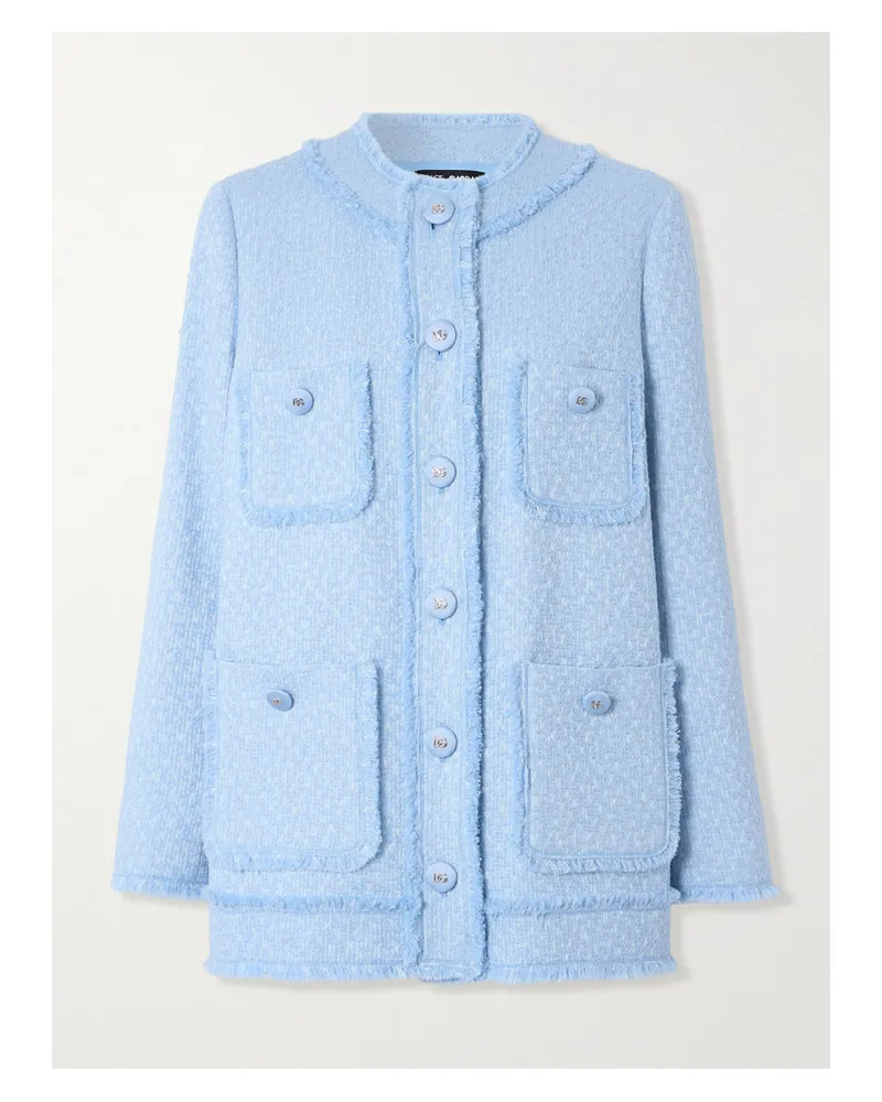Dolce & Gabbana Jacke Aus Tweed Aus Einer Wollmischung - Blau Blau