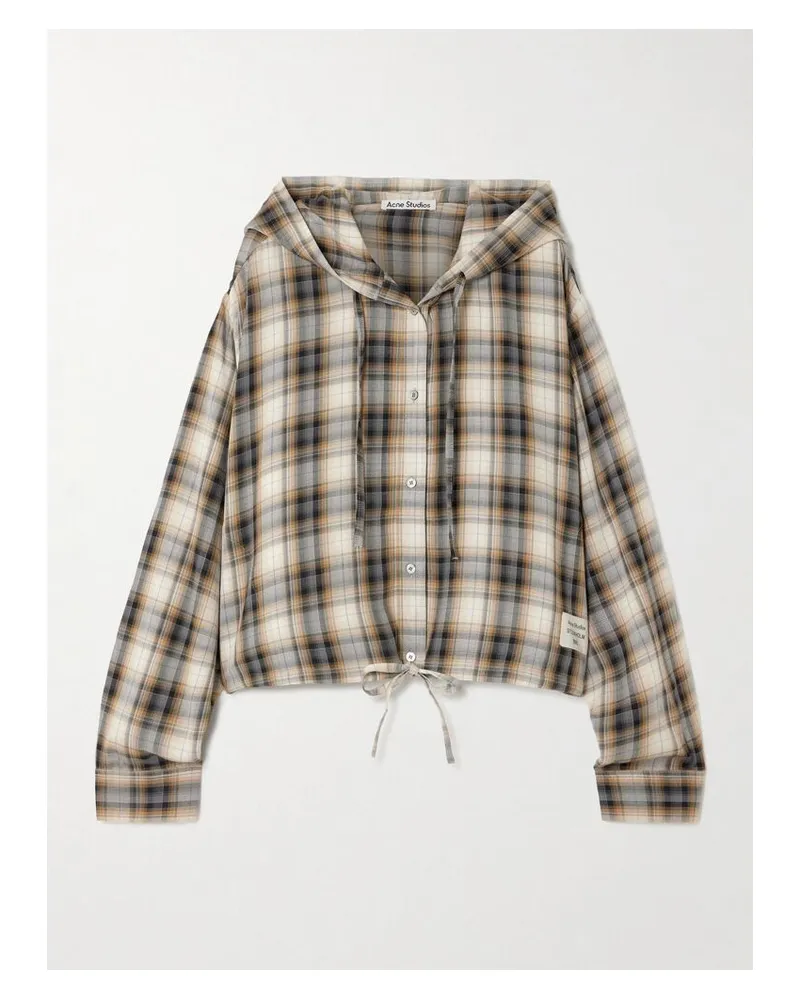 Acne Studios Hemd Aus Kariertem Webstoff Mit Applikation Und Kapuze - Neutral Neutral