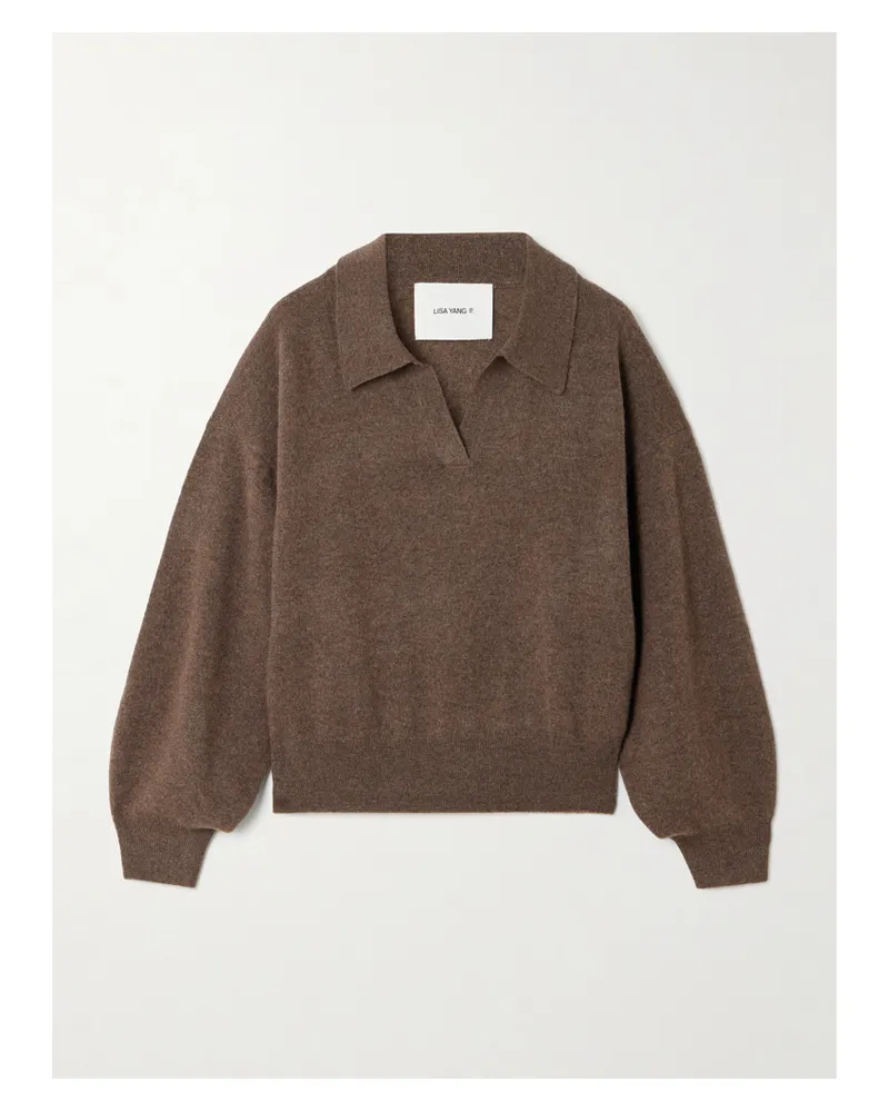 Lisa Yang Katriel Cashmere Polo Sweater - Brown Brown