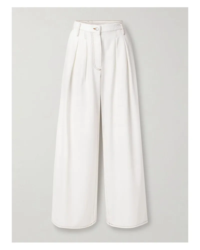 Dries van Noten Bundfaltenhose Mit Weitem Bein - Weiß Weiß