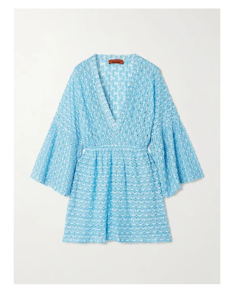 Missoni Mare Kaftan Aus Häkelstrick In Metallic-optik - Blau Blau
