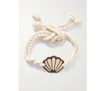 Movimiento Marítimo Taillengürtel Aus Kordel Mit Lederbesatz - Ecru