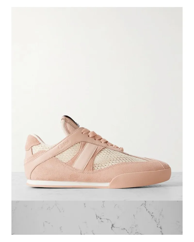 Chloé Kick Sneakers Aus Mesh Mit Besätzen Aus Leder Und Veloursleder - Orange Orange
