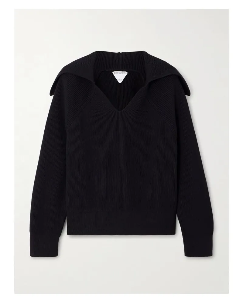 Bottega Veneta Pullover Aus Einer Baumwollmischung In Rippstrick - Schwarz Schwarz