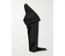 Draped Woven Maxi Skirt - Black