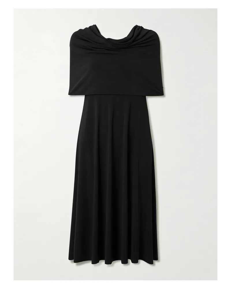 Norma Kamali Off-the-shoulder Jersey Midi Dress - Black Black