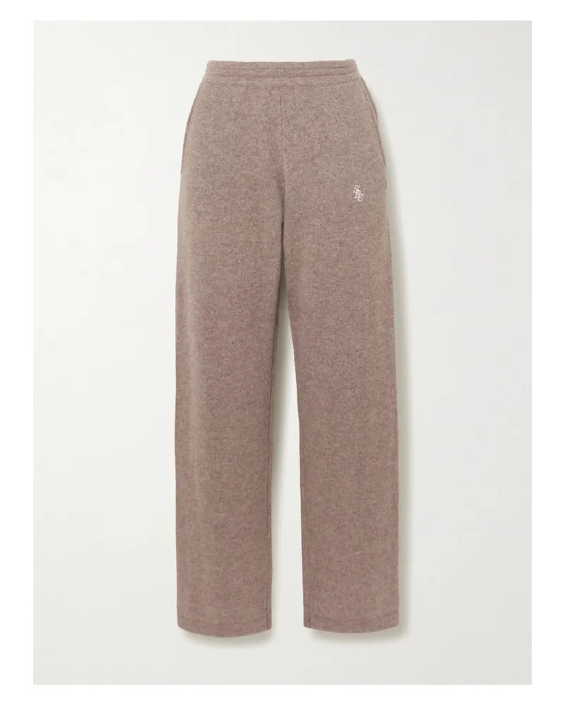 SPORTY & RICH Src Hose Aus Einer Kaschmir-wollmischung Mit Stickerei - Braun Braun