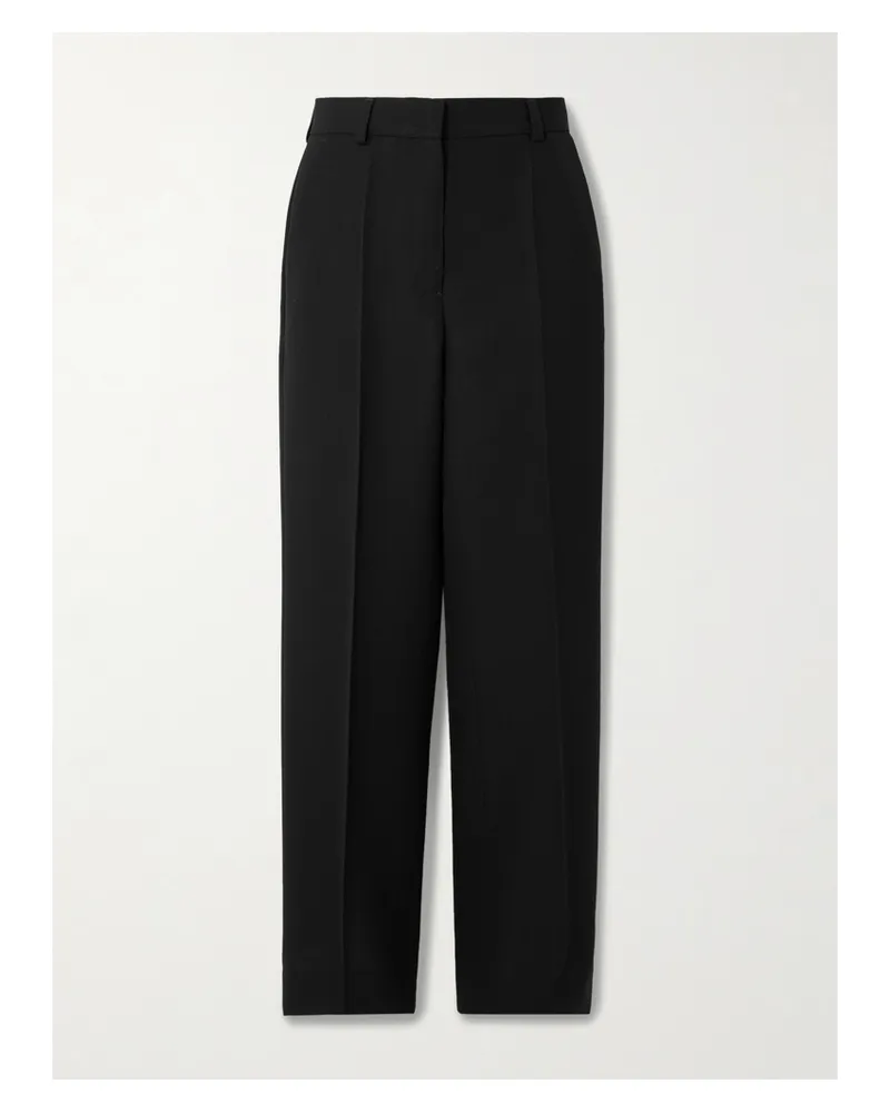 Totême Garderob Recycled Grain De Poudre Straight-leg Pants - Black Black