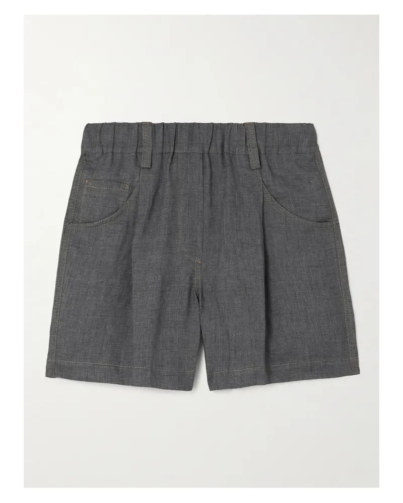 Brunello Cucinelli Shorts Aus Leinen Mit Bundfalten - Grau Grau