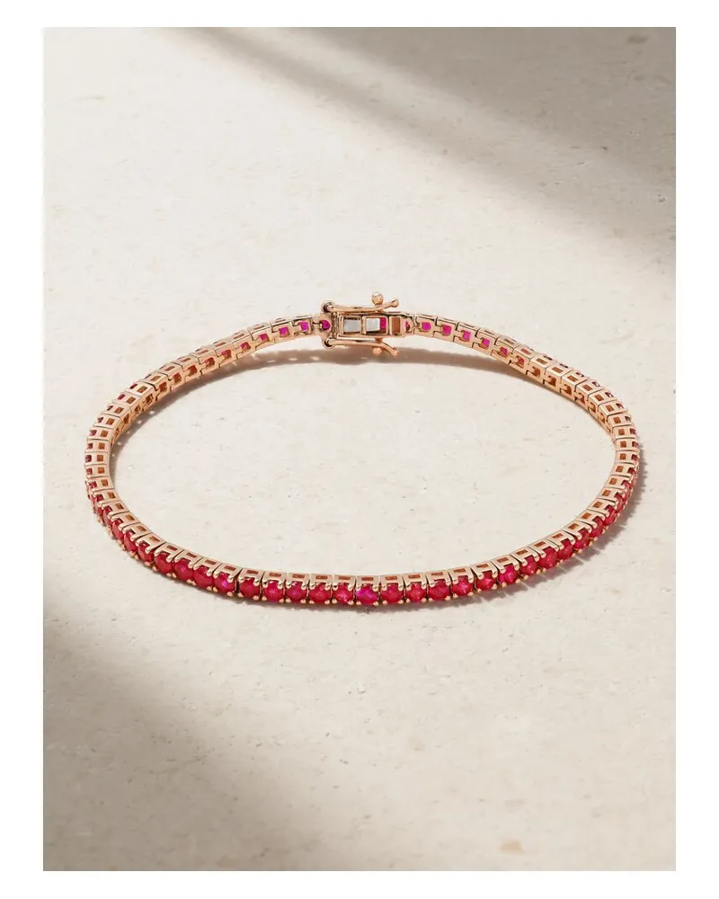 Roxanne First Tennisarmband Aus 14 Karat Roségold Mit Rubinen - Rot Rot