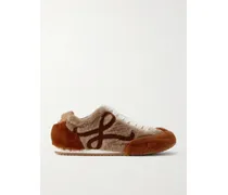 Ballet Runner 2.0 Leather-trimmed Shearling Sneakers - Brown