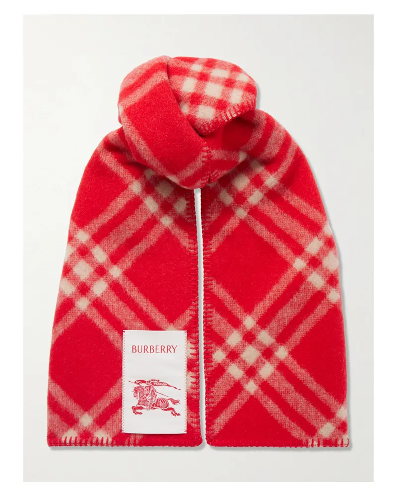 Burberry Schal Aus Karierter Wolle - Rot Rot