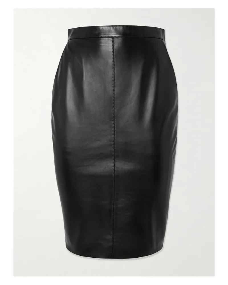 Saint Laurent Leather Skirt - Black Black