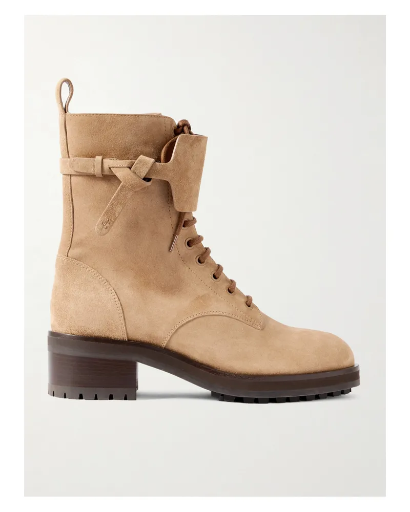 Jimmy Choo Rosabel 55 Schnürstiefel Aus Veloursleder - Braun Braun
