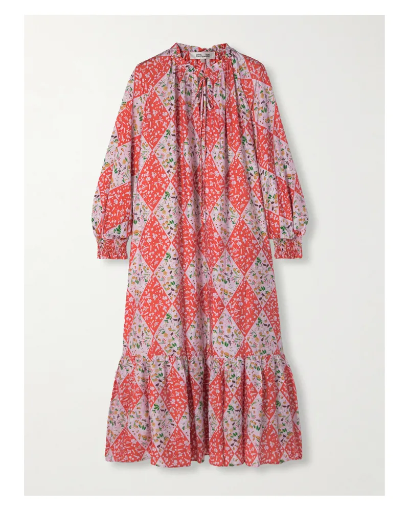 Diane von Furstenberg Fortina Midikleid Aus Bedrucktem Voile - Rot Rot