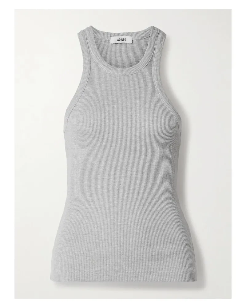 AGOLDE Rayne Tanktop Aus Geripptem Stretch-jersey Aus Einer Biobaumwoll-lyocell-mischung - Grau Grau