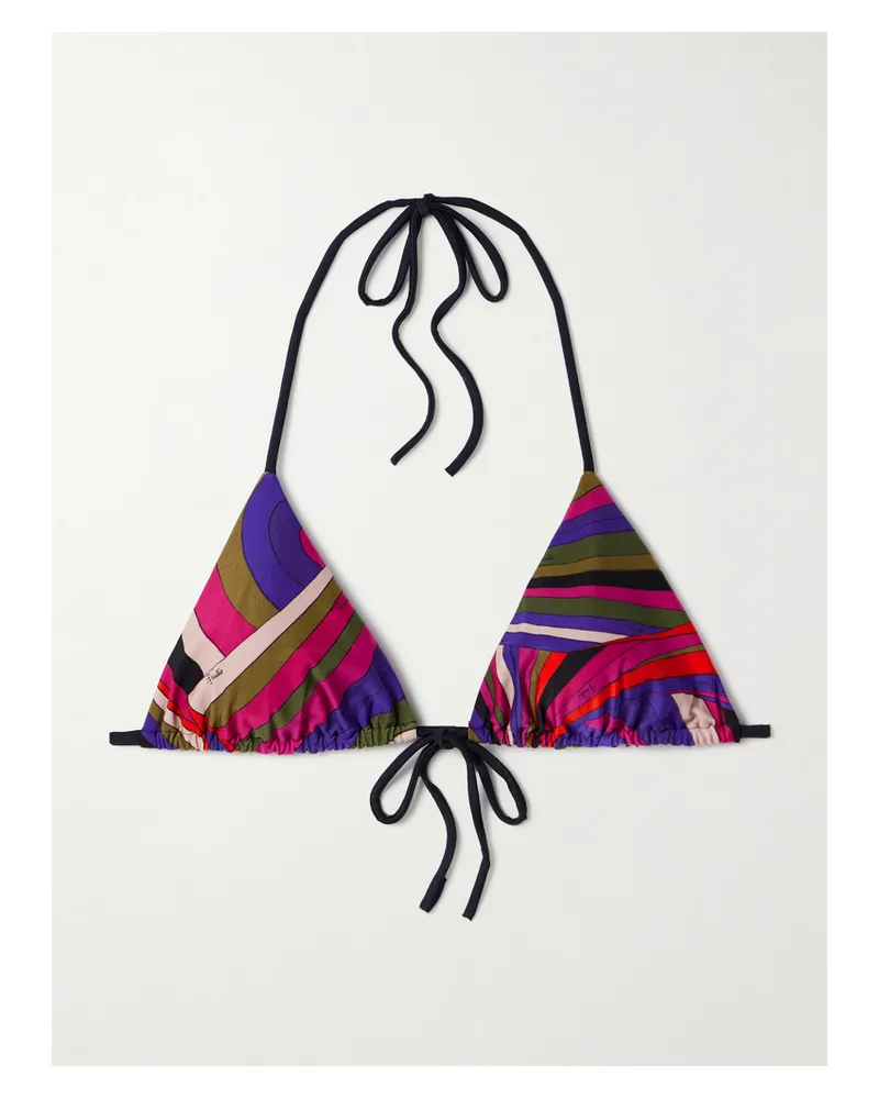 Emilio Pucci Bedrucktes Triangel-bikini-oberteil - Pink Pink