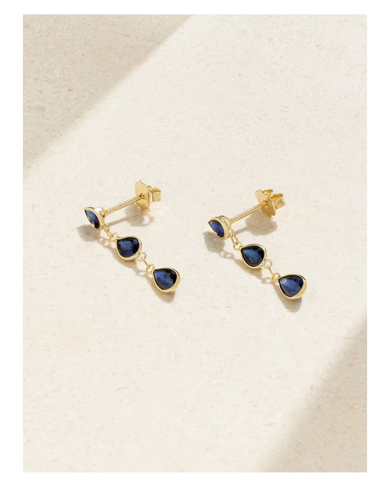 JIA JIA Chakra Gold Sapphire Earrings - Blue Blue