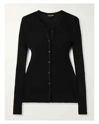 Tom Ford Cardigan aus Rippstrick Schwarz